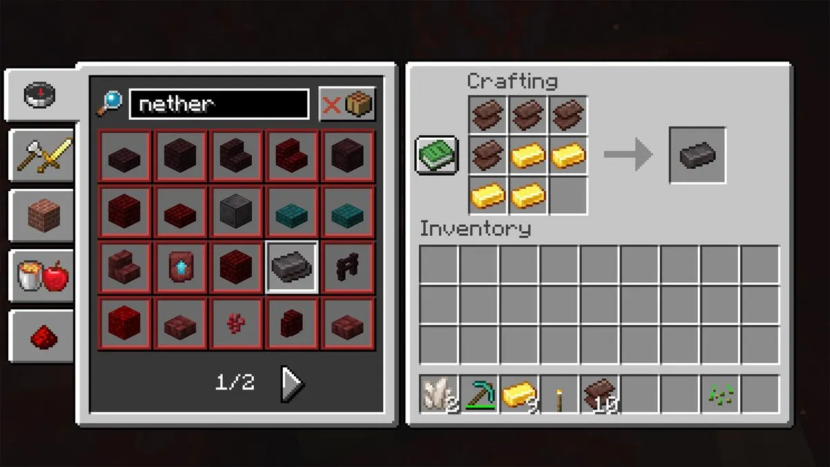 Crafting di Netherite