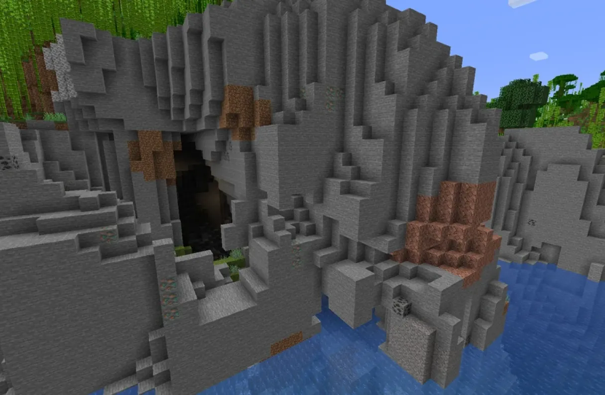 Un bioma costa rocciosa in Minecraft