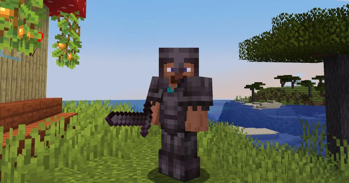 Set completo di armatura di Netherite in Minecraft